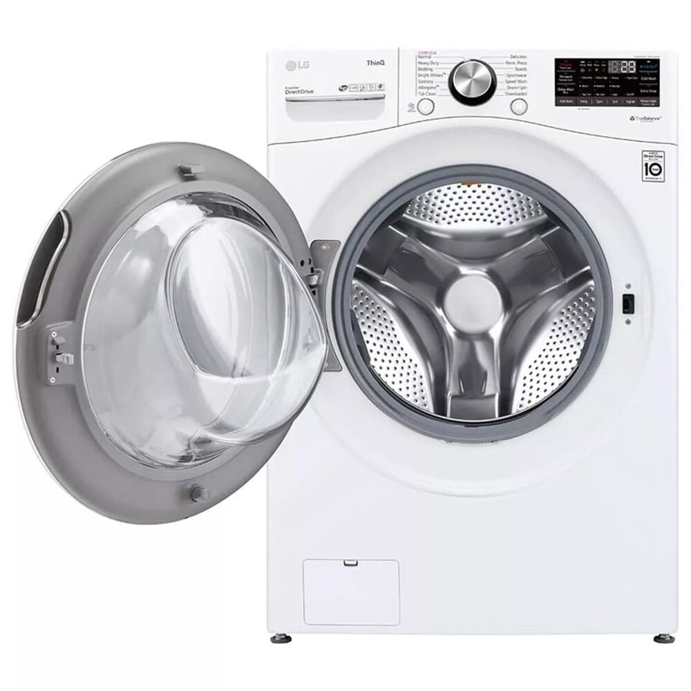 LG 5 Cu. Ft. Front Load Washer and 7.4 Cu. Ft. Gas Dryer Laundry Pair with Pedestals in White, , large