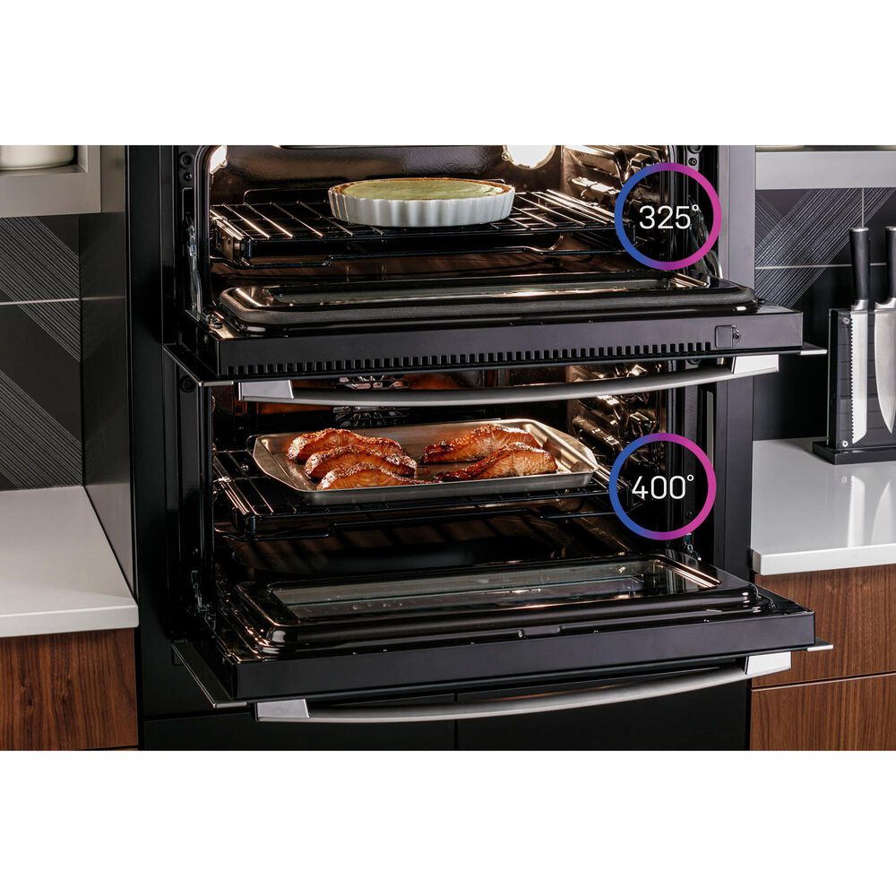 GE Profile 30" Smart Built-in Twin Flex Convection Wall Oven in Stainless Steel, , large