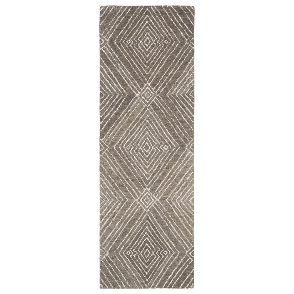 Safavieh Micro-Loop 2"3" x 7" Dark Grey and Ivory Runner, , large