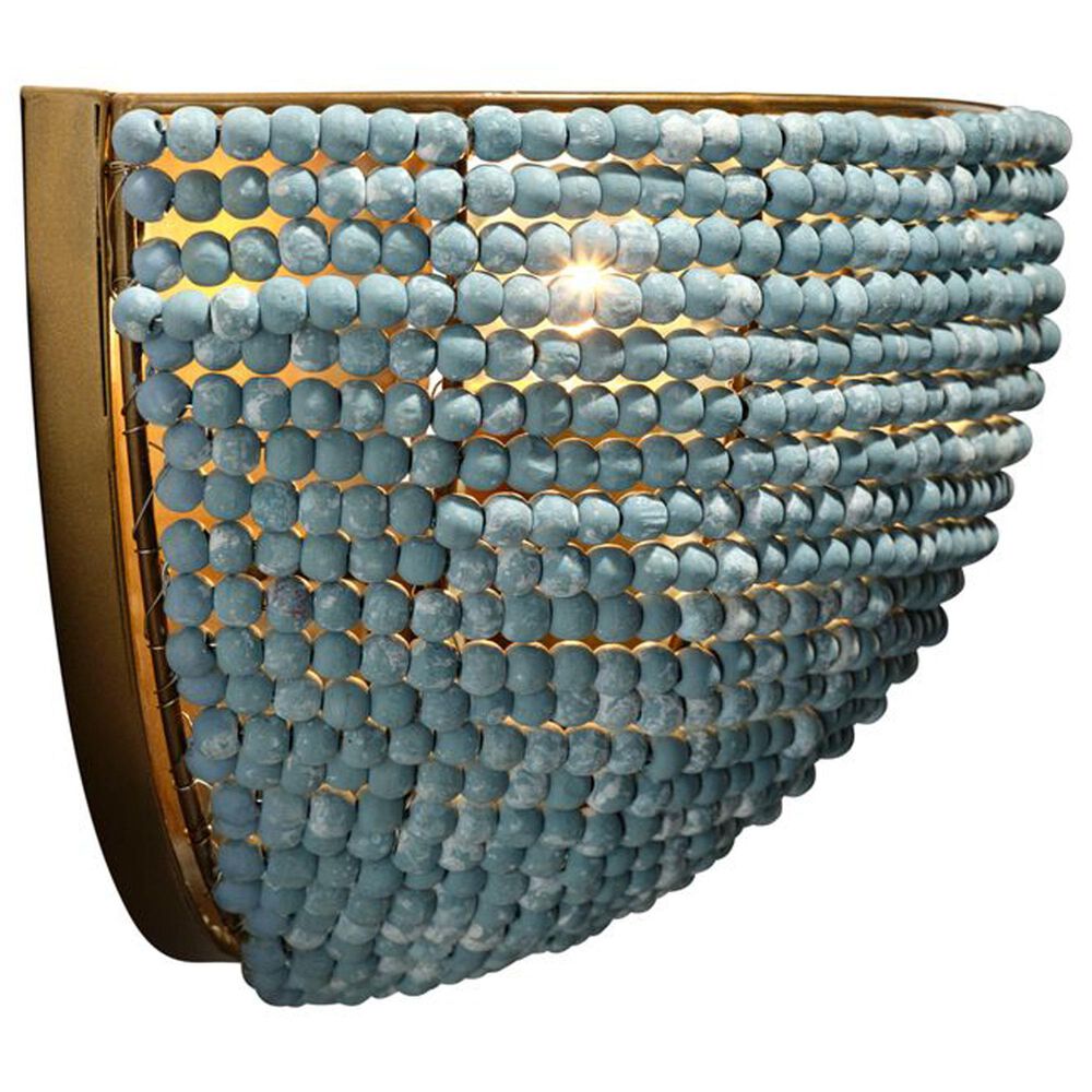 Jamie Young Direct Ship Reef 1-Light Beaded Demi Lune Wall Sconce in Blue, , large