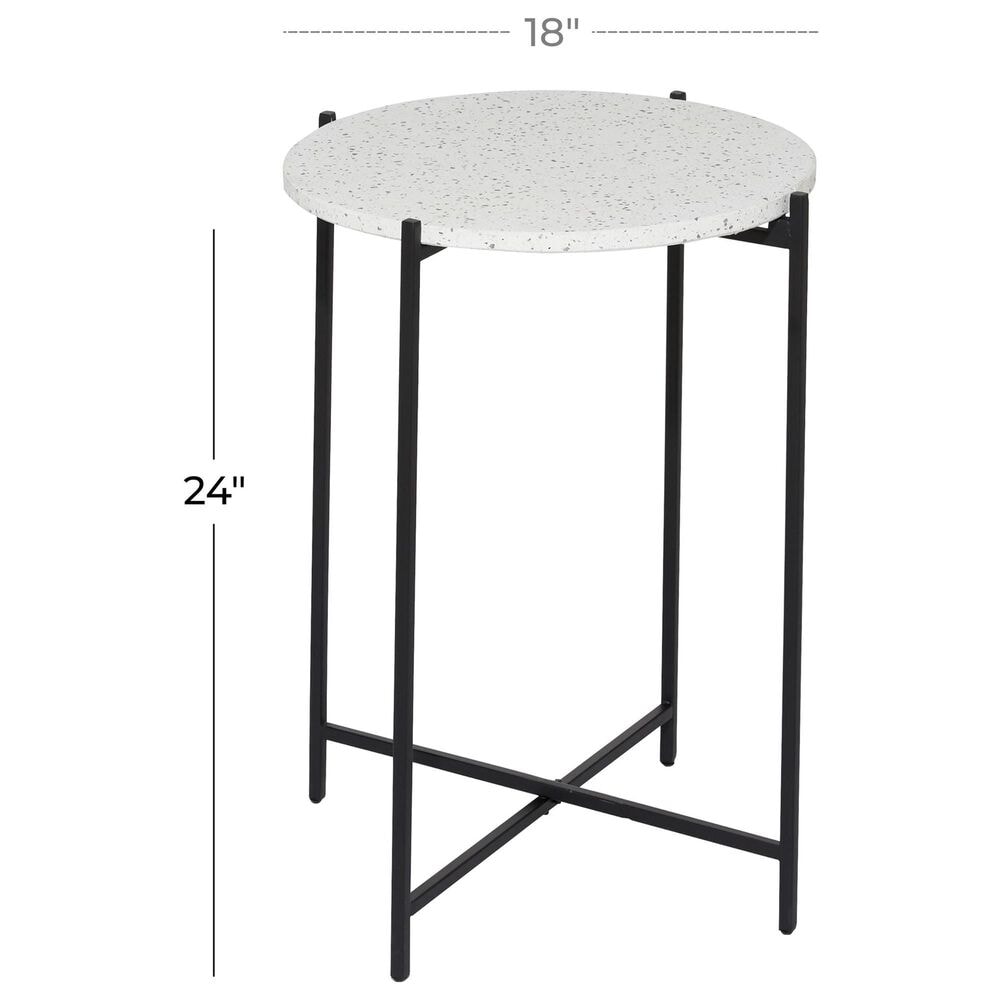 Maple and Jade Round End Table in Black and White, , large