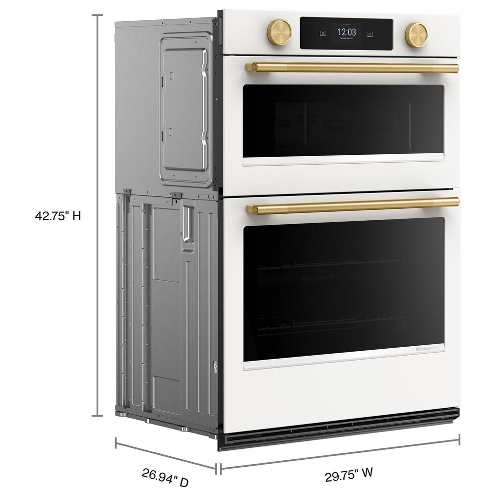 KitchenAid 30" Smart Combination Microwave Wall Oven with Air Fry Mode in Porcelain White, , large