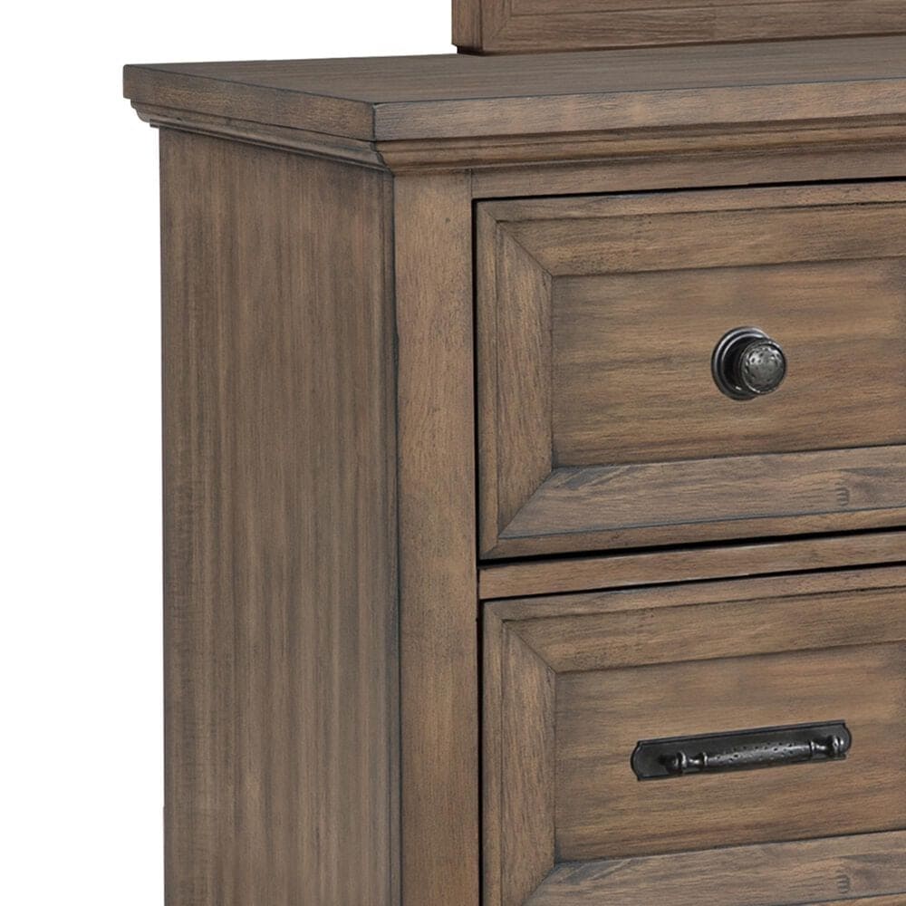 New Heritage Design Mariana 4-Piece King Panel Bedroom Set in Vintage Mocha, , large