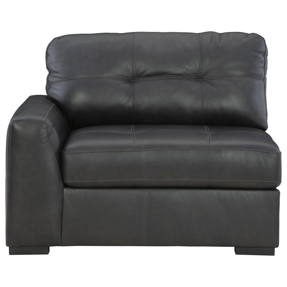 Ashley Brindley Pier 5-Piece Stationary Symmetrical Leather Sectional in Fog, , large