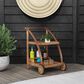 Linon Home Decor Catalan Patio Trolley Cart in Warm Acorn, , large