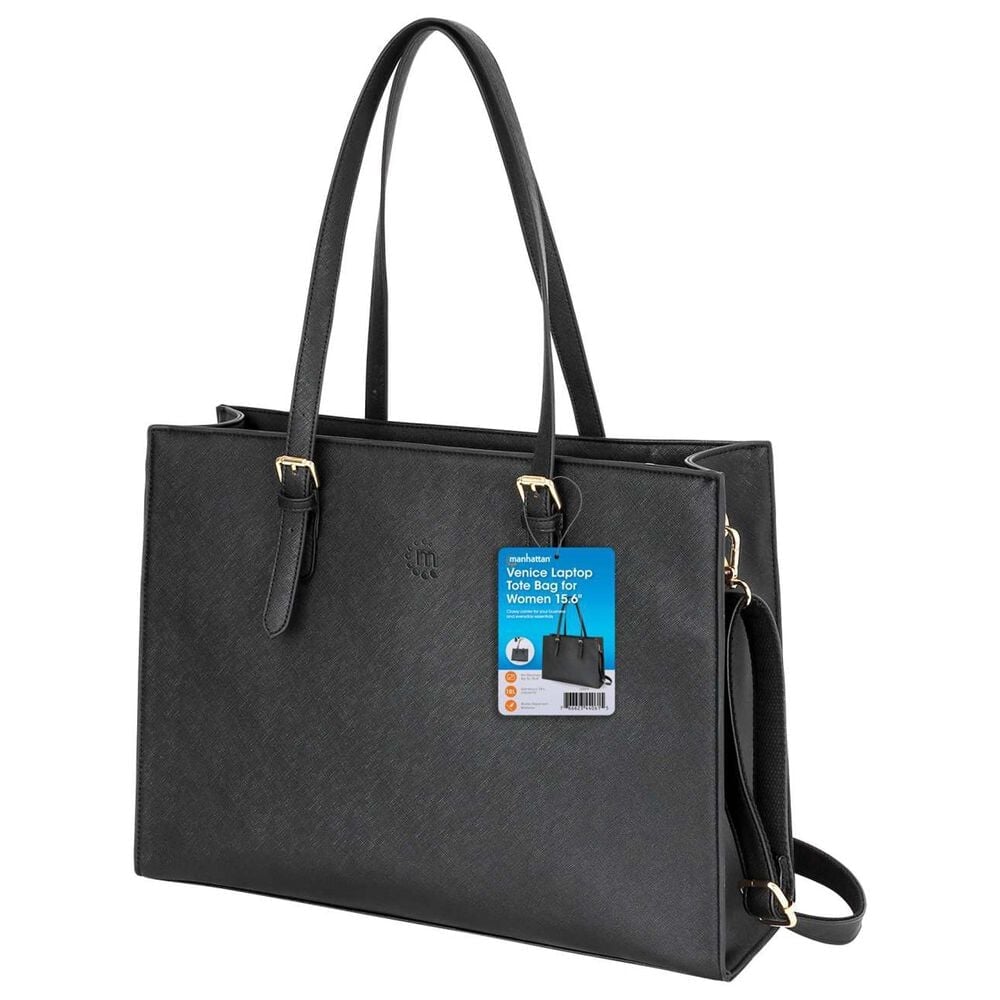 Manhattan 15.6&quot; Venice Laptop Tote Bag for Women in Black, , large