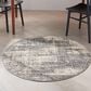 Nourison Rush CK953 4" Round Grey and Beige Area Rug, , large