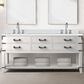 Lexora Home Norwalk 72" Double Bathroom Vanity in White Oak with White Cultured Marble Top  and Rectangle Sink, , large