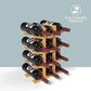 HOMLUX Modern Lattice 12-Bottle Bamboo Countertop Wine Rack in Brown, , large