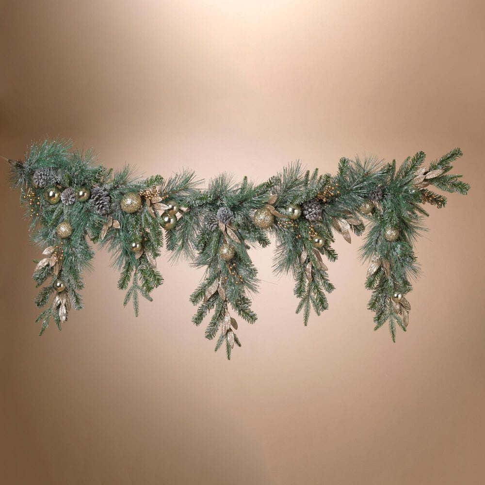 The Gerson Company 72&quot; Holiday Pine and Pinecone Garland with Dropping Branches in Green, , large
