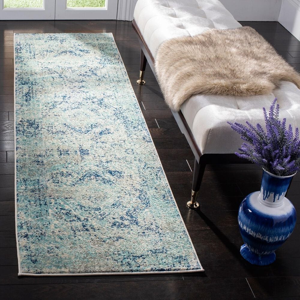 Safavieh Madison MAD152M 2&#39;3&quot; x 8&#39; Ivory and Blue Runner, , large