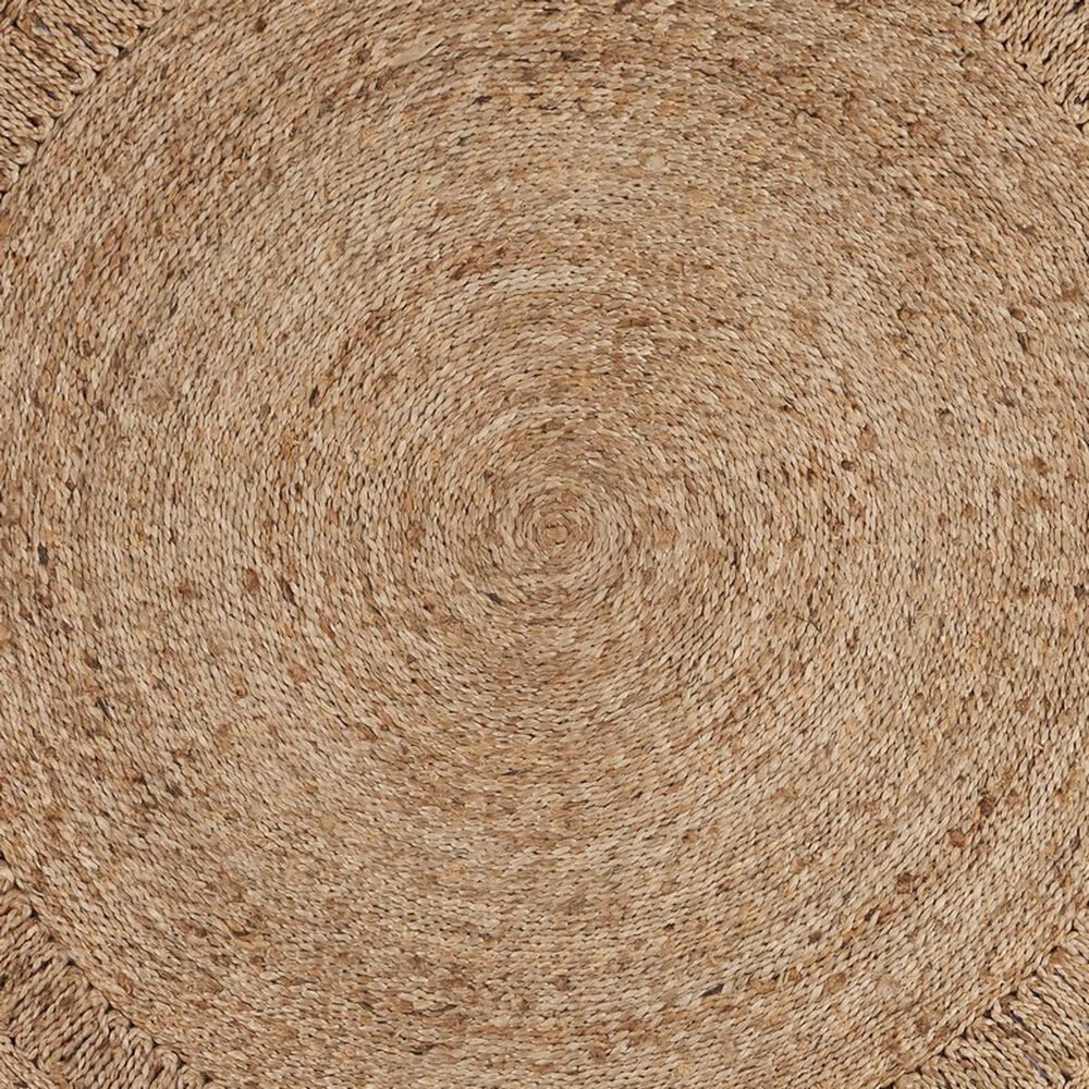 L&amp;R Resources Natural Jute  6&#39; Round Gray Area Rug, , large