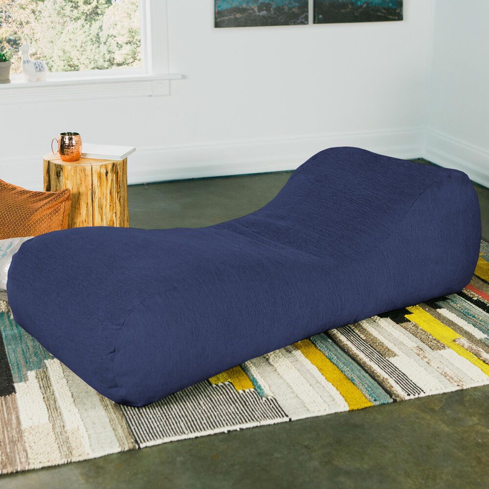 Jaxx Arlo Chaise Lounge Bean Bag Chair in Navy Blue, , large