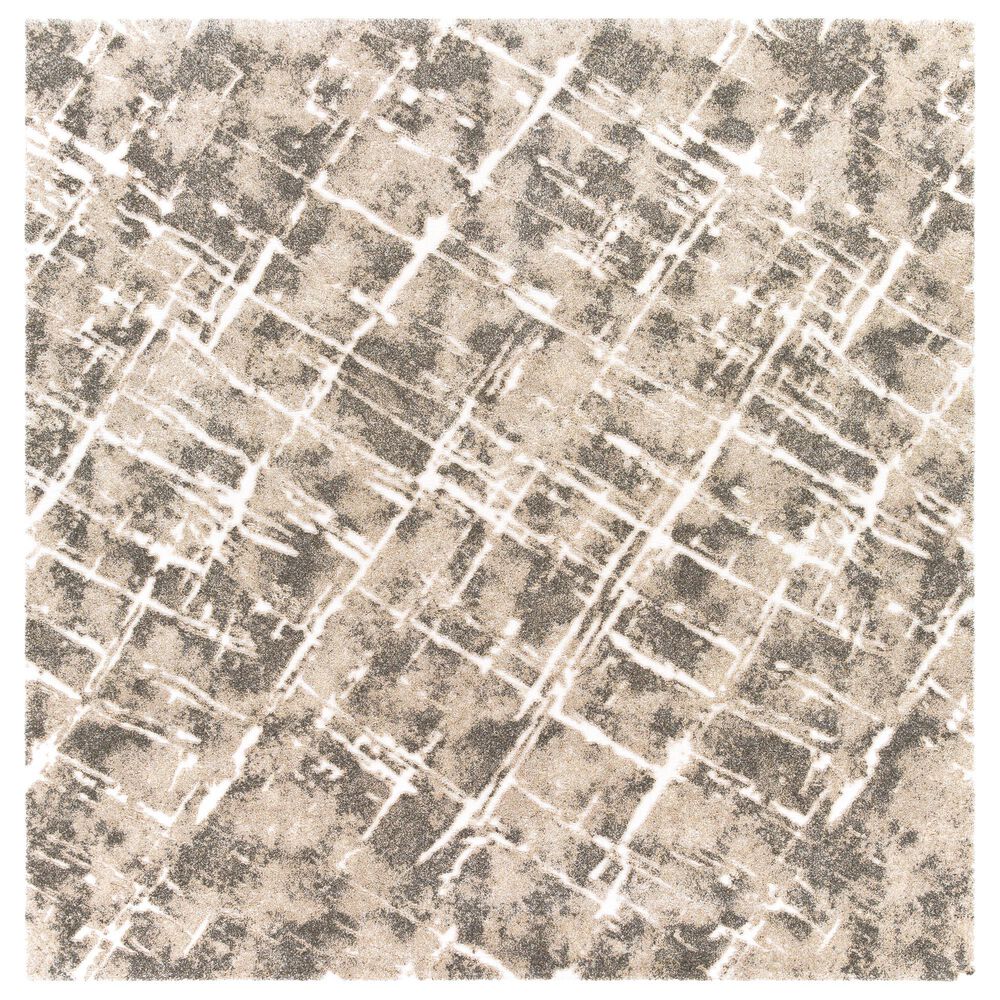Surya Tuscany TUS-2300 White, Light Beige and Dark Brown 7&#39;10&quot; Square Area Rug, , large