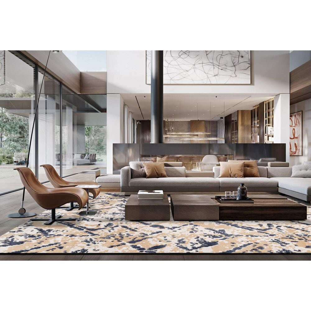 Radici USA Dora 6&#39; x 9&#39; Champagne, Beige and Tan Area Rug, , large