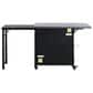 Hearth and Haven Outdoor Kitchen Island Cart with Dual Expandable Stainless Steel Tabletops in Black, , large