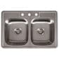 MS International Overmount Double Bowl Kitchen Sink in Brushed Satin, , large