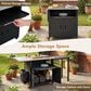 Hearth and Haven Outdoor Kitchen Island Cart with Dual Expandable Stainless Steel Tabletops in Black, , large