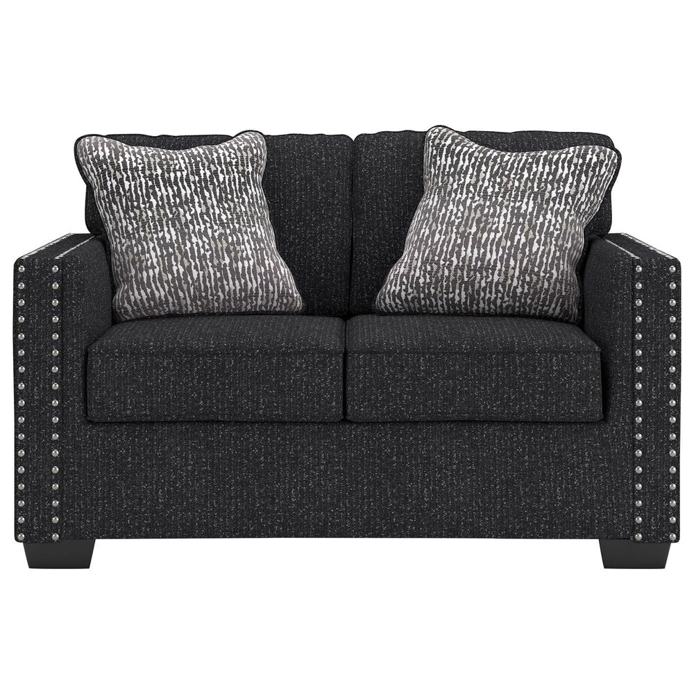 Ashley Jasmine Peaks Stationary Loveseat in Coal, , large