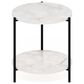 HOMLUX 2-Tier Side End Table in Marble White and Black, , large