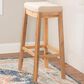 Linon Home Decor Claridge Bar Stool with Beige Cushion in Rustic Brown, , large