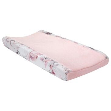 Lambs & Ivy Signature Botanical Baby Floral Minky Changing Pad Cover in Pink and Gray, , large