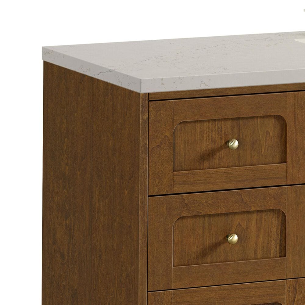 James Martin Laurent 60" Single Bathroom Vanity in Honey Oak with 3 cm Siberian Silestone Top, Rectangular Sink and FreePower Wireless Charger, , large