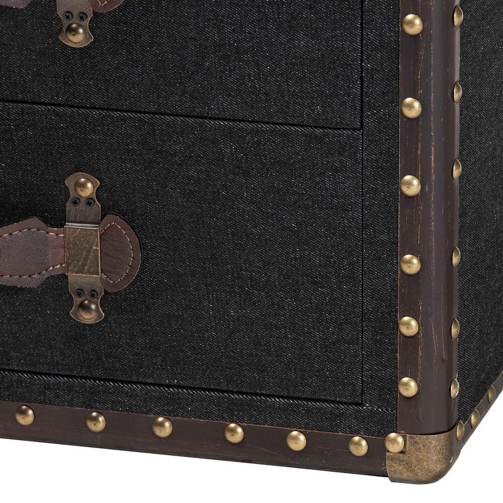 Baxton Studio Jaelyn 4-Drawer End Table in Black, , large