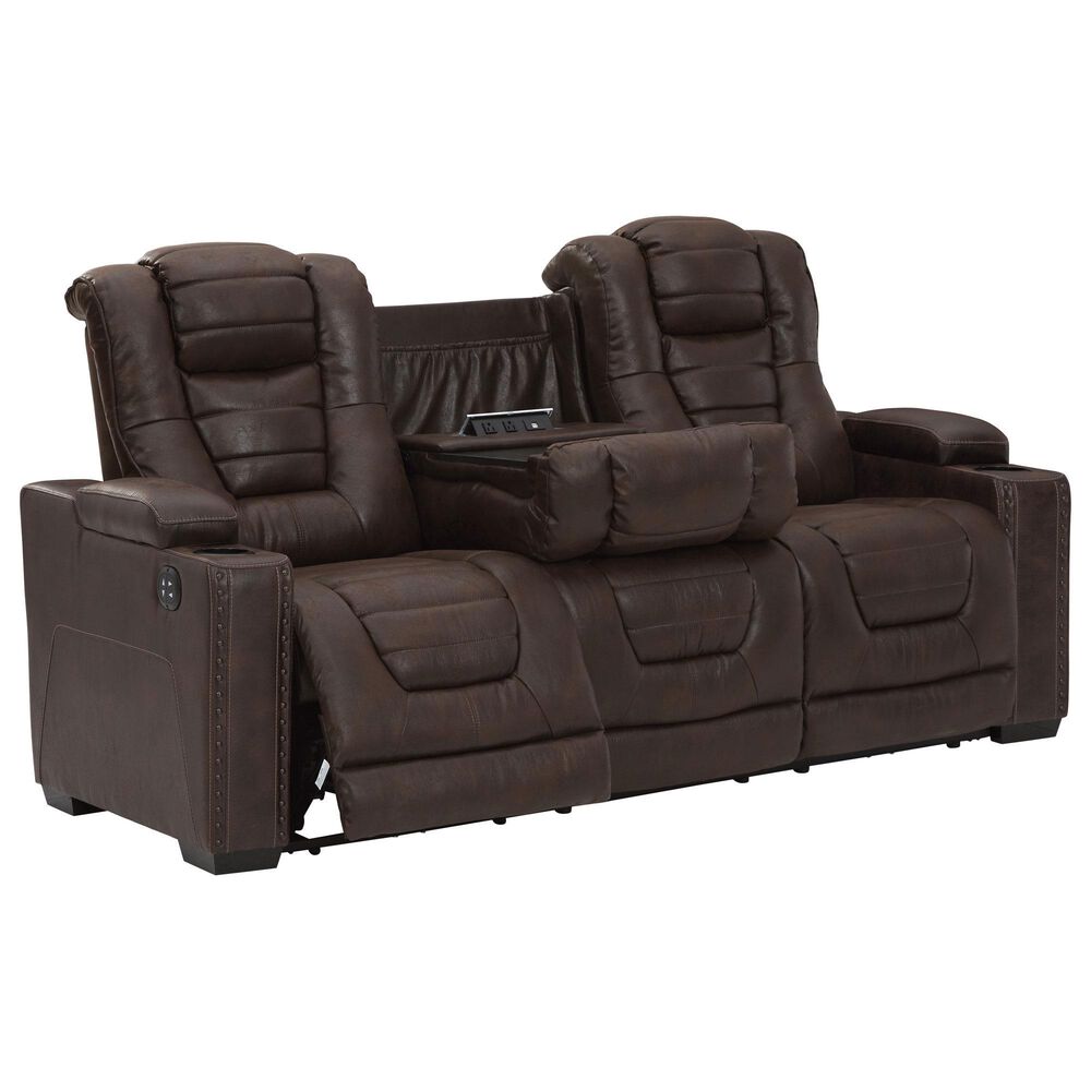 Ashley Owner&#39;s Box Power Reclining Sofa in Thyme, , large