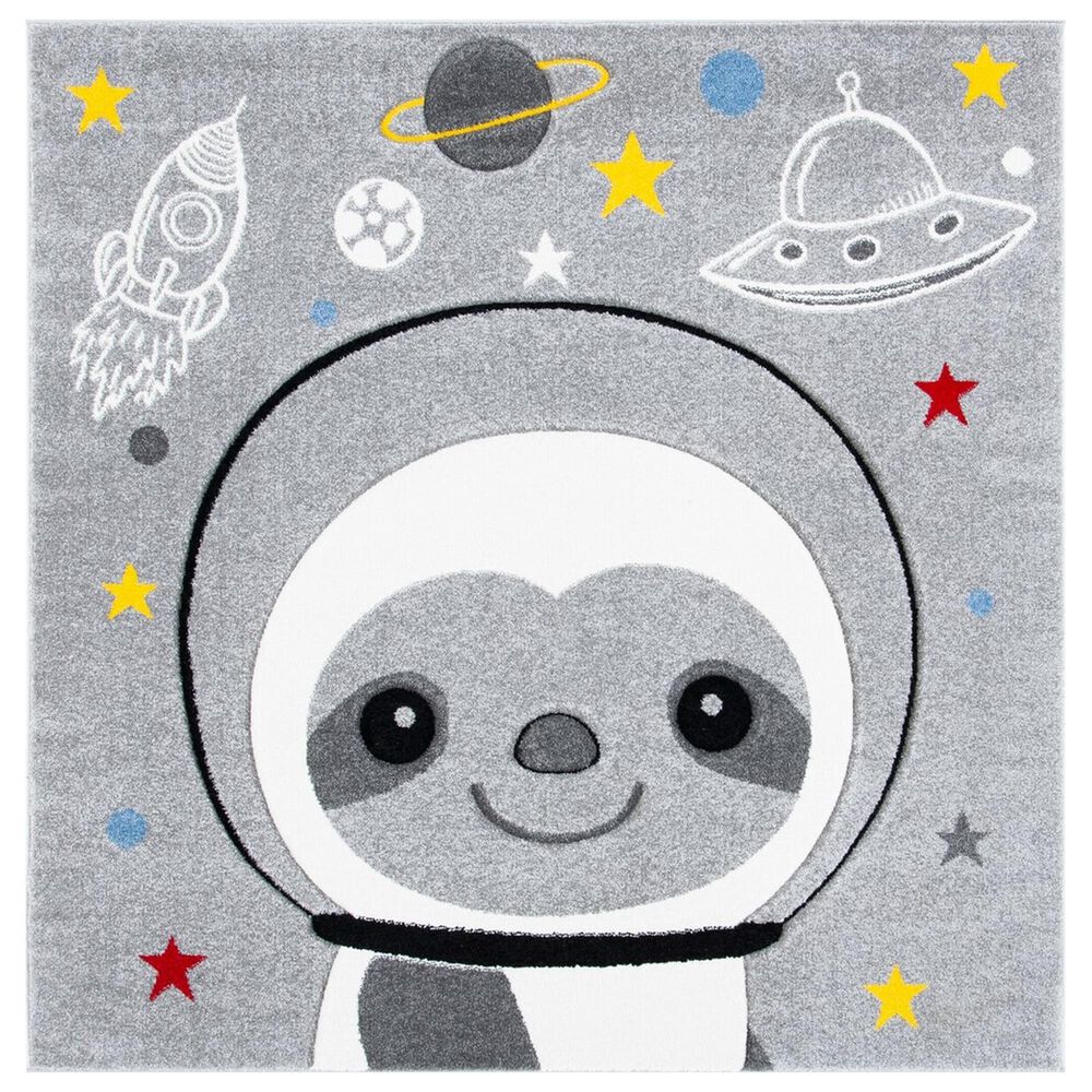 Safavieh Carousel CRK140 4" Square Grey and Ivory Kids Area Rug, , large