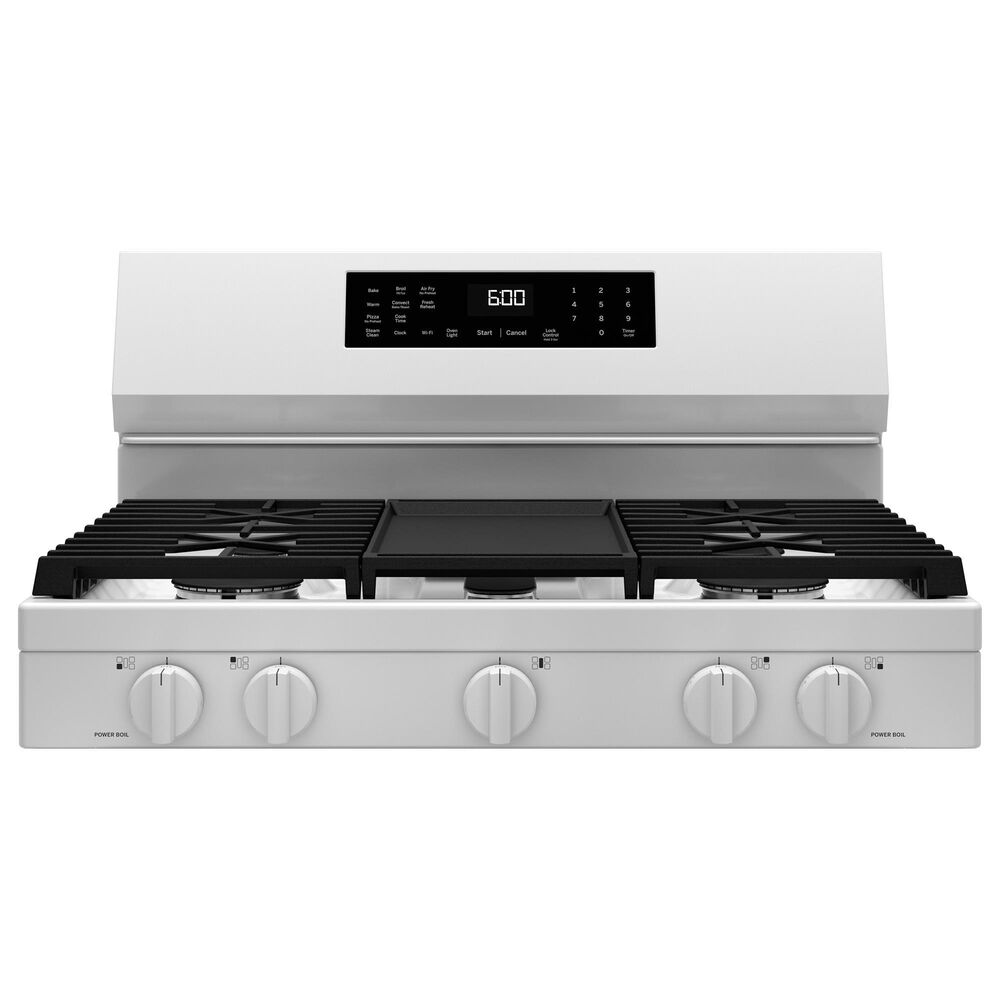 GE Appliances 30&quot; Freestanding Gas Convection Range in White, , large