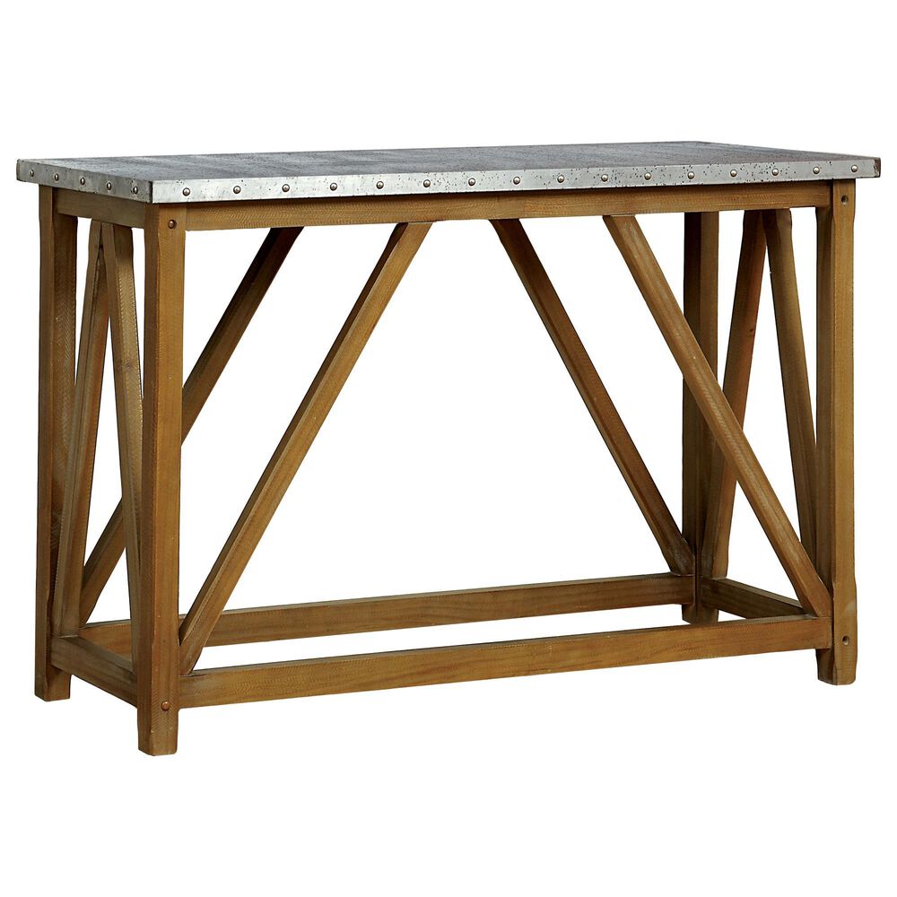 Furniture of America Hutchens Console Table in Natural, , large