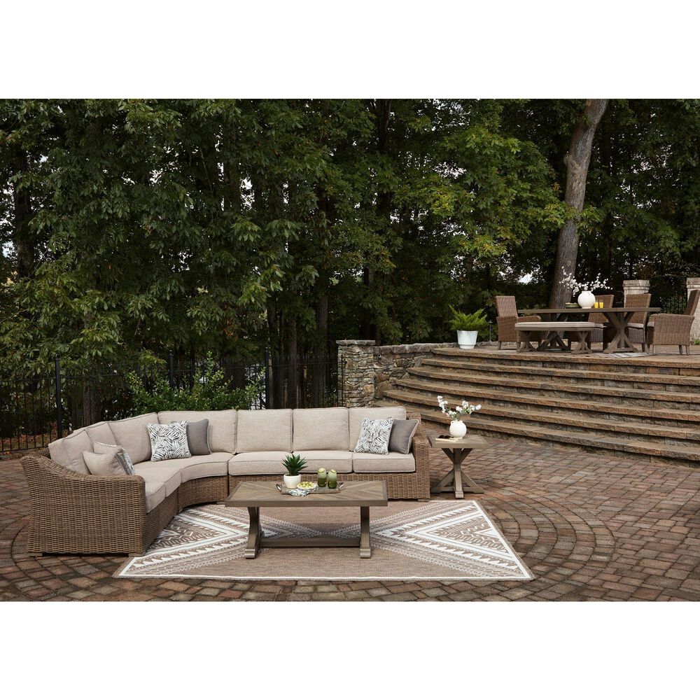 Ashley Laguna Heights 4-Piece Outdoor Sectional in Beige, , large