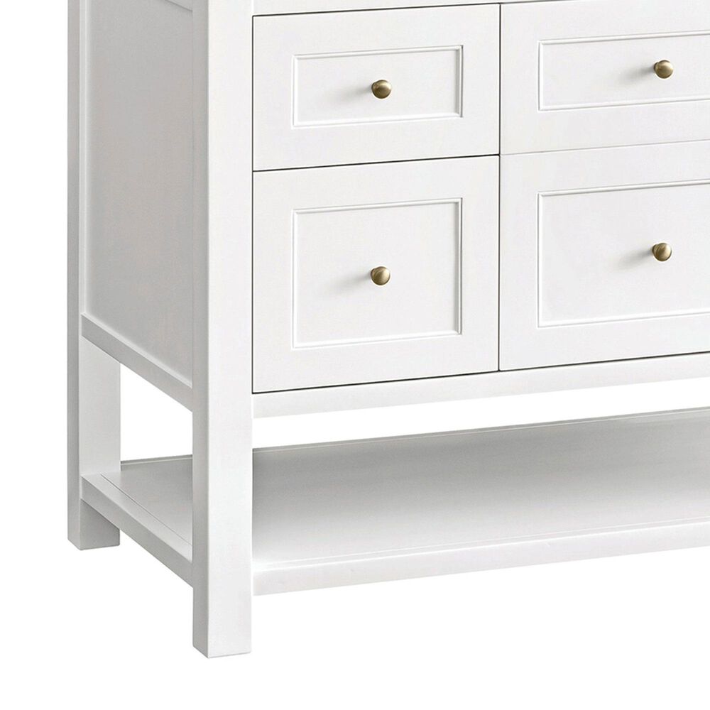 James Martin Vanities Breckenridge 48&quot; Single Bathroom Vanity in Bright White with 3 cm Lime Delight Quartz Top and Rectangular Sink, , large