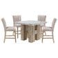GLOBAL 5-Piece Square Dining Set in with Faux Stone Table Top, , large