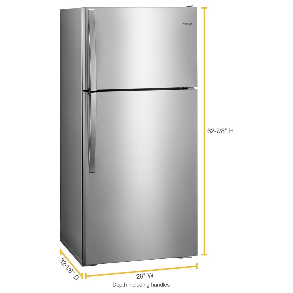 Whirlpool 14 Cu. Ft. Top-Freezer Refrigerator with Freezer Temperature Control in Monochromatic Stainless Steel, , large