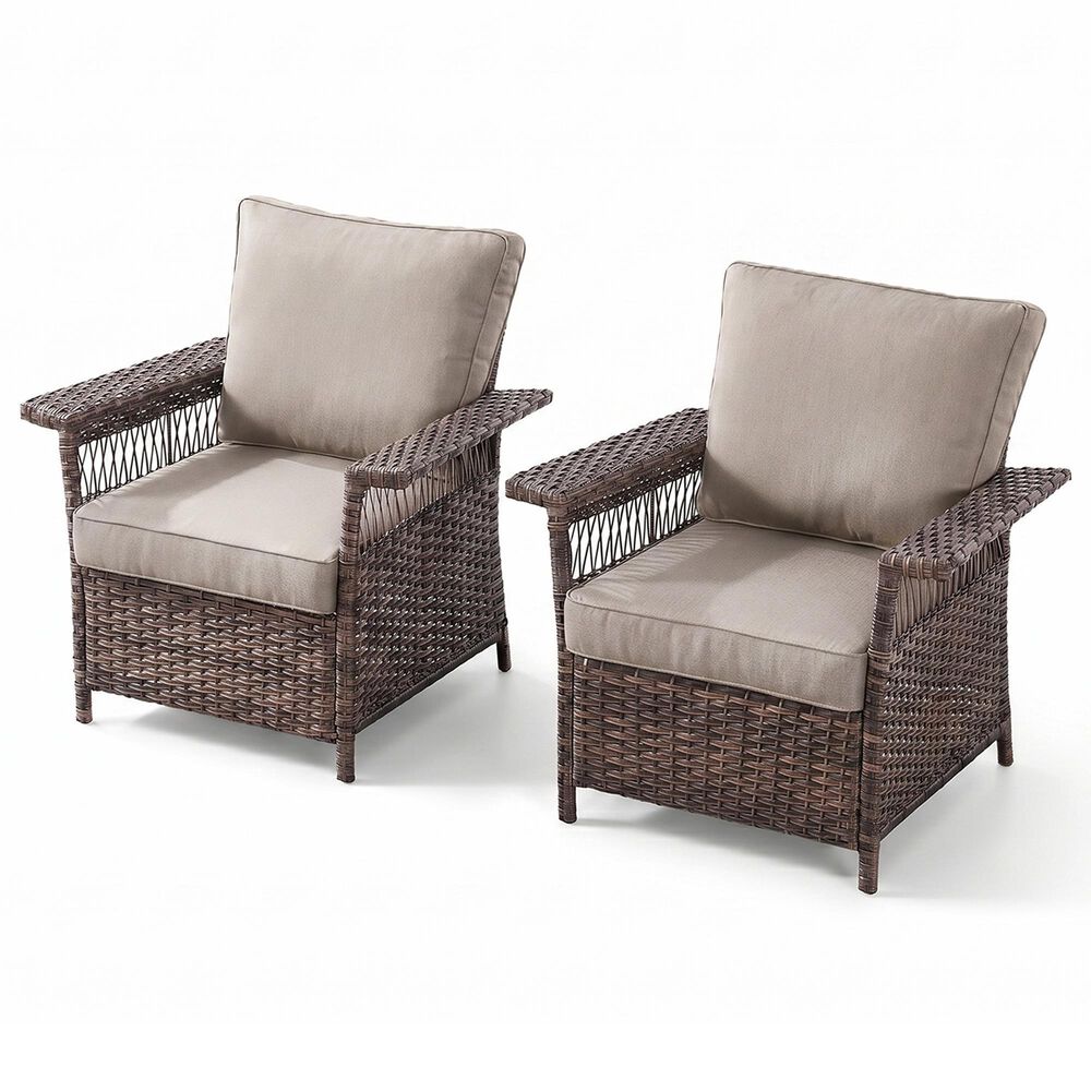 Sunwell Garden Patio Sationary Chair in Beige (Set of 2), , large