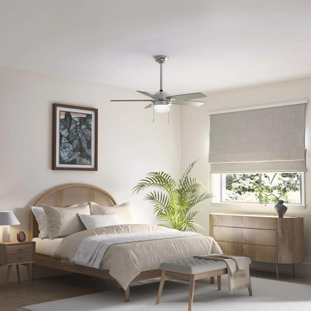 Hunter Anisten 44" Indoor Ceiling Fan with LED Light in Brushed Nickel, , large