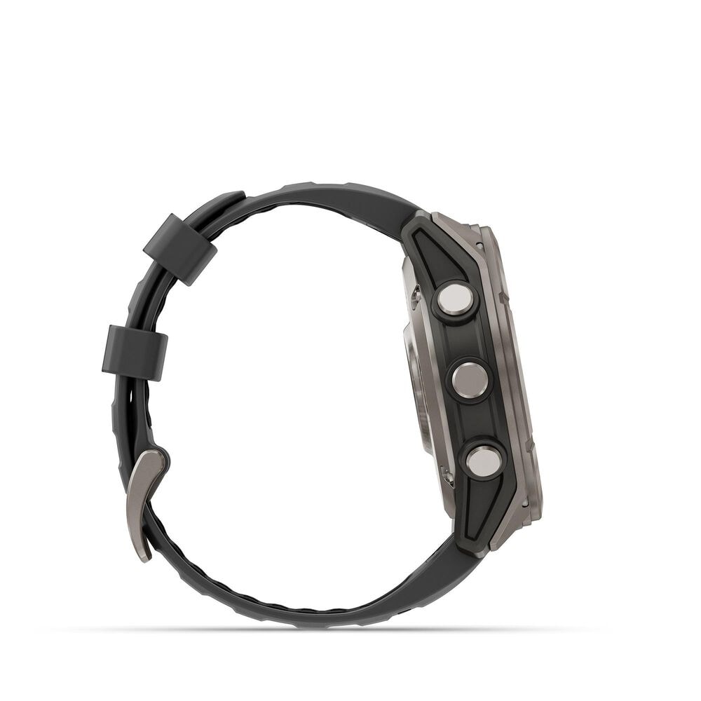Garmin Fenix 8 Pro Sapphire AMOLED Smartwatch 51mm Titanium Case with Graphite Black Silicone Band, , large