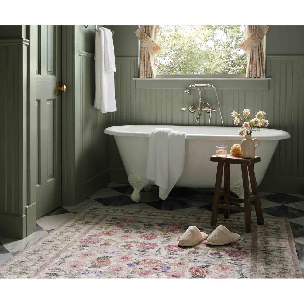 Rifle Paper Co Rosa 3&#39;9&quot; x 5&#39;6&quot; Ivory Area Rug, , large