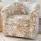 Linon Home Decor Bonnie Swivel Club Chair in Ocean Green, Orange and White, , large