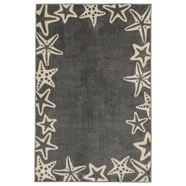 Central Oriental Terrace Tropic Sandy Starfish 6"7" x 9"6" Stone and Snow Area Rug, , large