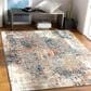 Surya Pune Deep Teal, Sky Blue, Light Beige, Tan, Dark Brown and Burnt Orange 8"10" x 12"4" Area Rug, , large