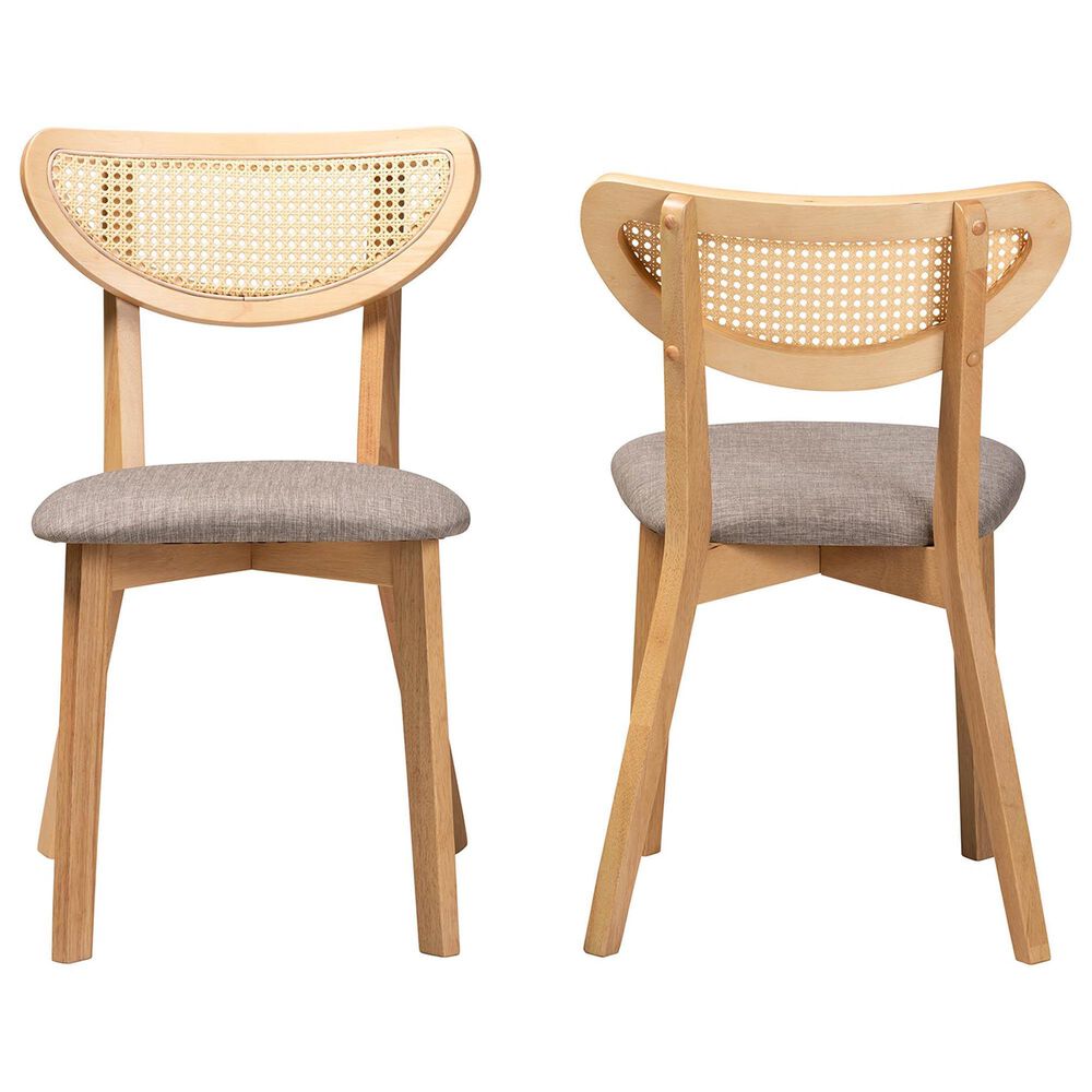Baxton Studio Dannell Side Chair in Natural Oak and Light Brown (Set of 2), , large