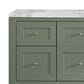 James Martin Vanities Breckenridge 60" Single Bathroom Vanity in Smokey Celadon with 3 cm Carrara White Marble Top and Rectangular Sink, , large
