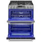 LG Dual Fuel Double Oven Range in Textured Steel, , large