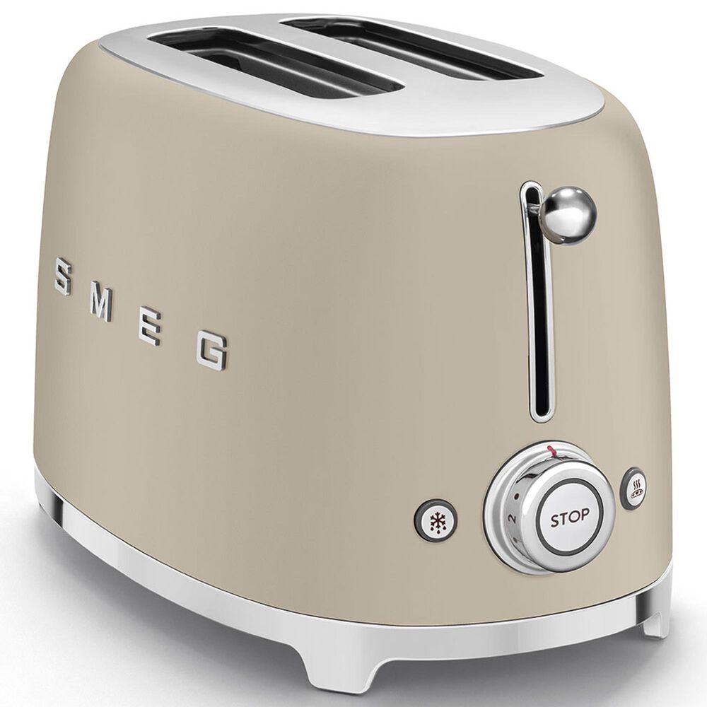SMEG Retro-Style 2-Slice Toaster in Matte Moonlight and Polished Chrome, , large