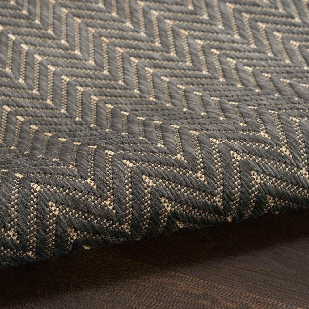 Nourison Horizon HOZ02 Charcoal 8&#39; x 10&#39; Indoor/Outdoor Area Rug, , large