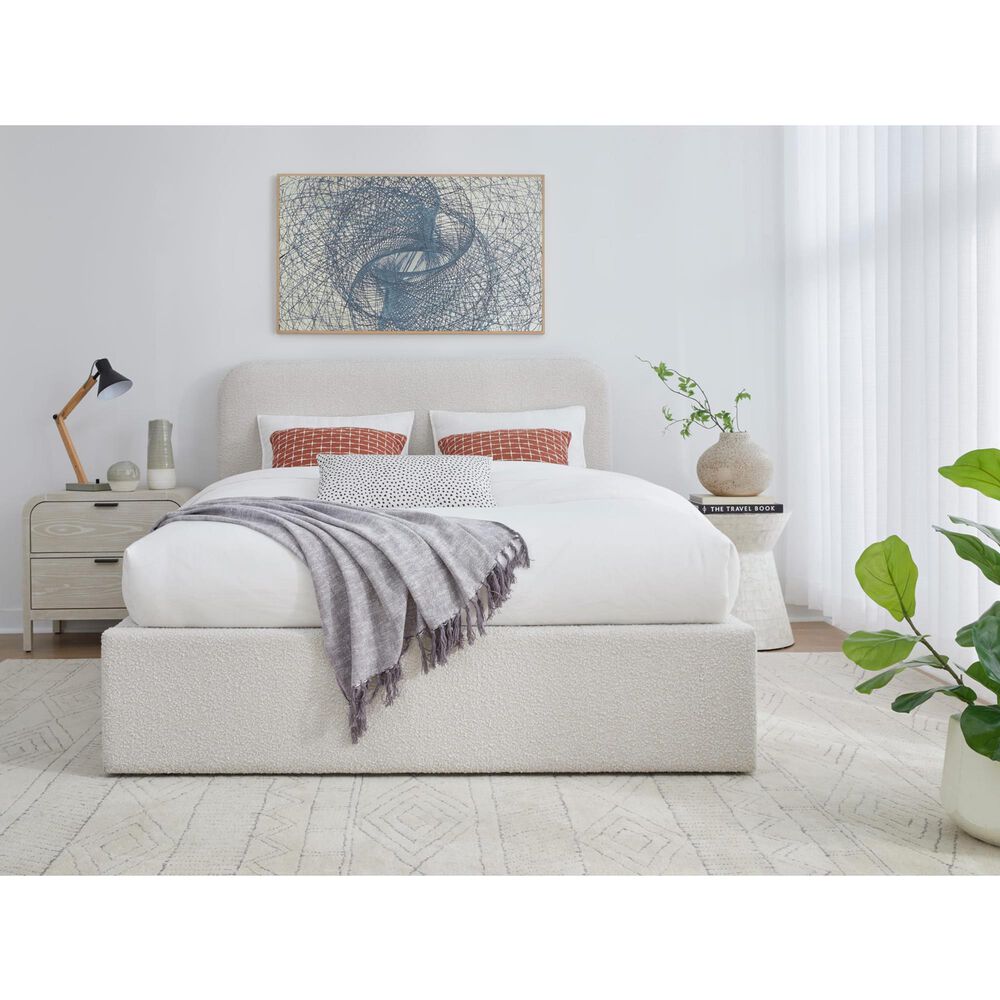 37B Virgil Queen Upholstered Platform Bed in Ricotta Boucle, , large