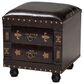 Baxton Studio Charlier Storage Ottoman with Book Spine Drawer in Dark Brown, , large